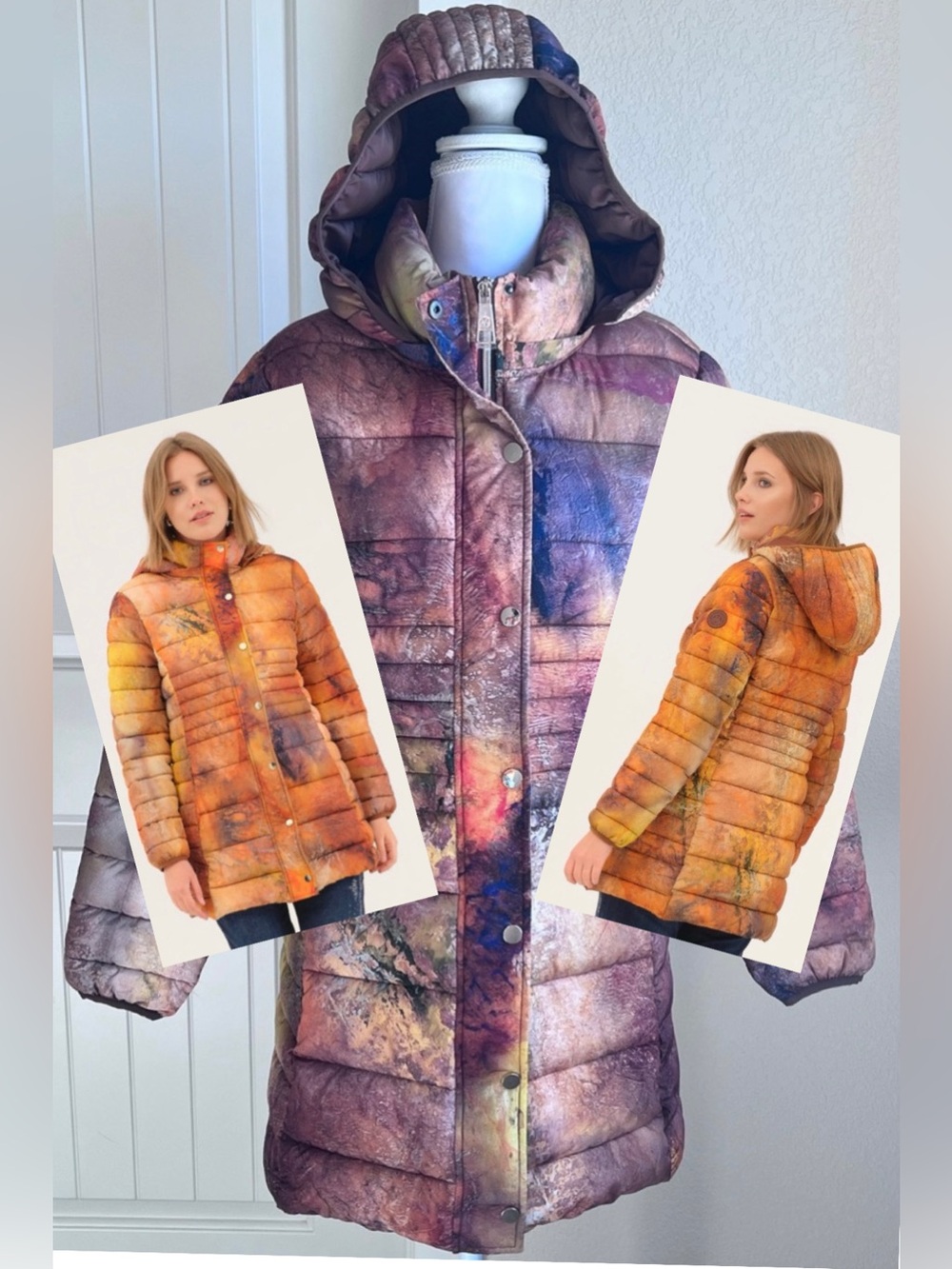 NWT Dolcezza Mother Earth Zip Off Hooded Coat Zip & Button up Front Pockets Sml